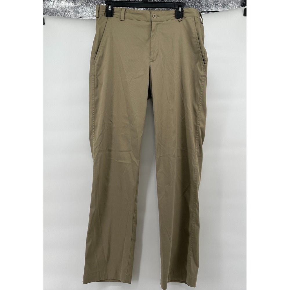 Nike Men's Size 32x32 Dri Fit Golf Pants Tan Standard Fit Flat Front